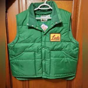 Vintage K-Brand Green Puffer Vest New With Tags- Lemke Corn Patch
